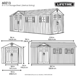 Lifetime 17.5 X 8ft Dual Entry Outdoor Storage Shed - Installation Included -Best Home Furnishing Store 13911315 9014978028237736