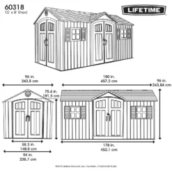 Lifetime 15 X 8ft Rough Cut Dual Entry Outdoor Storage Shed - Installation Included -Best Home Furnishing Store 13911316 5044978028394780