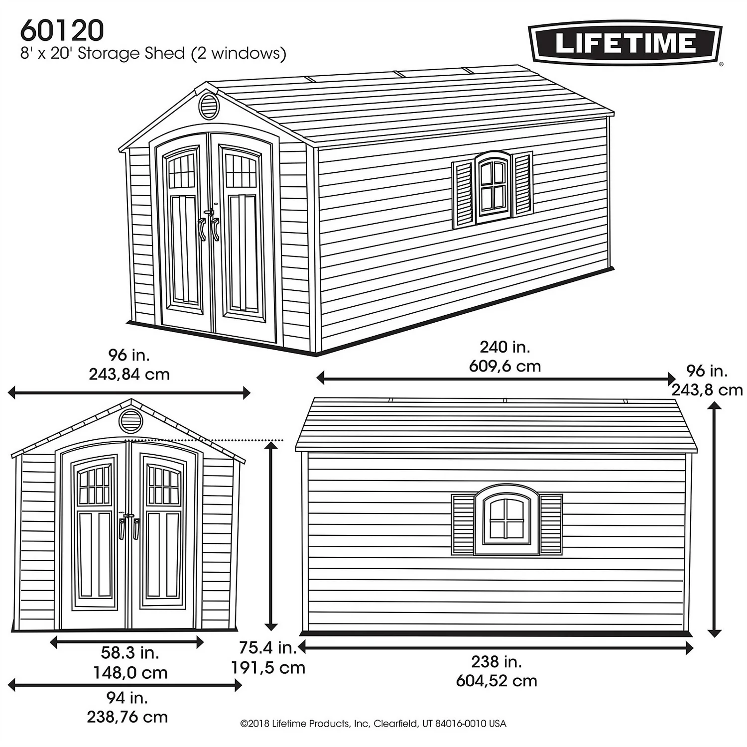 Lifetime 8 X 20ft Outdoor Storage Shed - Installation Included 7 Lifetime 8 X 20ft Outdoor Storage Shed - Installation Included - Image 7