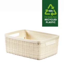 Curver Jute Small Recycled Storage Basket - 5L White -Best Home Furnishing Store 13965909 1874995188150244