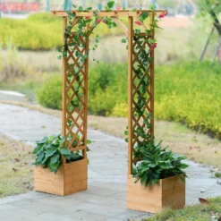 Homebase Wooden Garden Arched Trellis With Planters 9 Homebase Wooden Garden Arched Trellis With Planters -Best Home Furnishing Store 13967032 1555014369127463