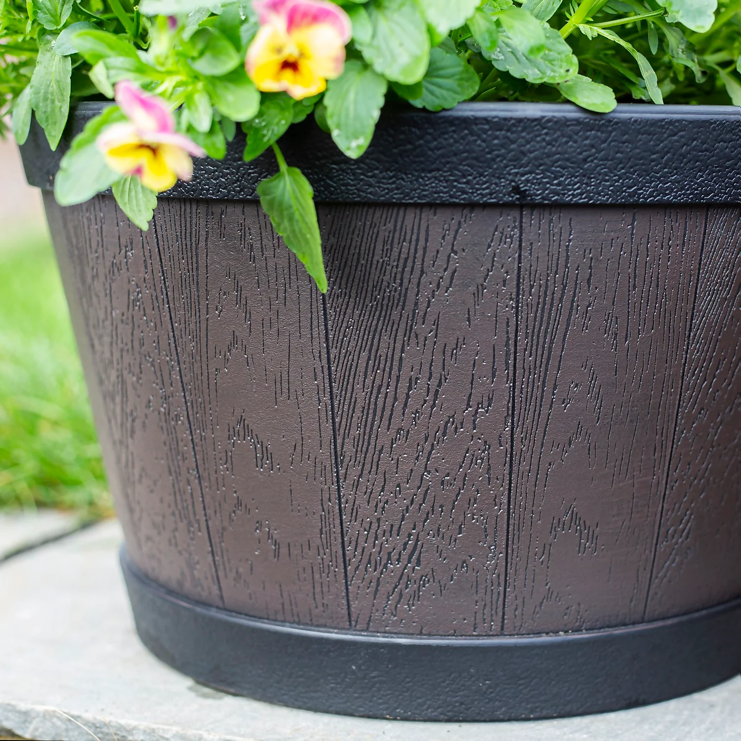 Banded Whiskey Barrel Planter - 39cm 4 Banded Whiskey Barrel Planter - 39cm - Image 4