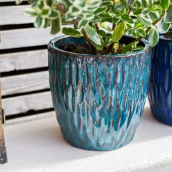 Chiswick Textured Pot Green - 18cm -Best Home Furnishing Store 13973631 7305011239350721