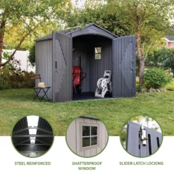 Lifetime 7x7ft Outdoor Storage Shed - Rough-Cut Grey 13 Lifetime 7x7ft Outdoor Storage Shed - Rough-Cut Grey -Best Home Furnishing Store 13997403 2055000054879100