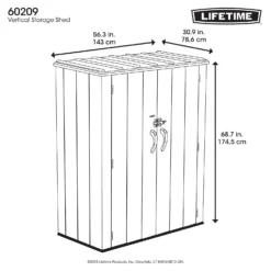 LIFETIME 1500L Vertical Storage Shed - Rough-Cut Brown -Best Home Furnishing Store 13997404 6944999835363736