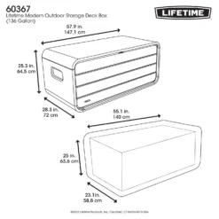 LIFETIME 515L Modern Outdoor Storage Deck Box - Rough-Cut Grey -Best Home Furnishing Store 13997405 1815000055325515