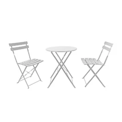 Millie Metal Bistro Set - Grey