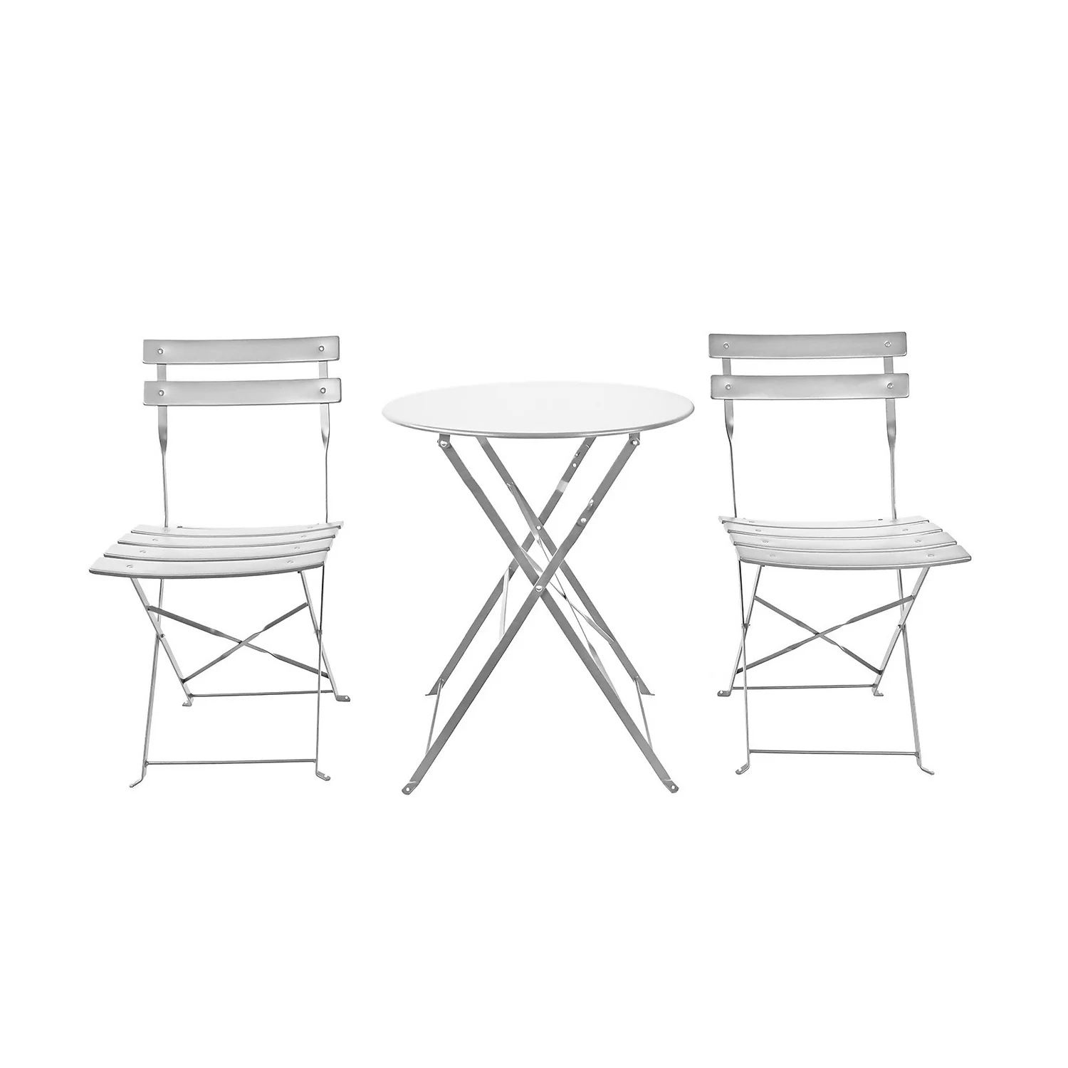 Millie Metal Bistro Set - Grey 2 Millie Metal Bistro Set - Grey - Image 2