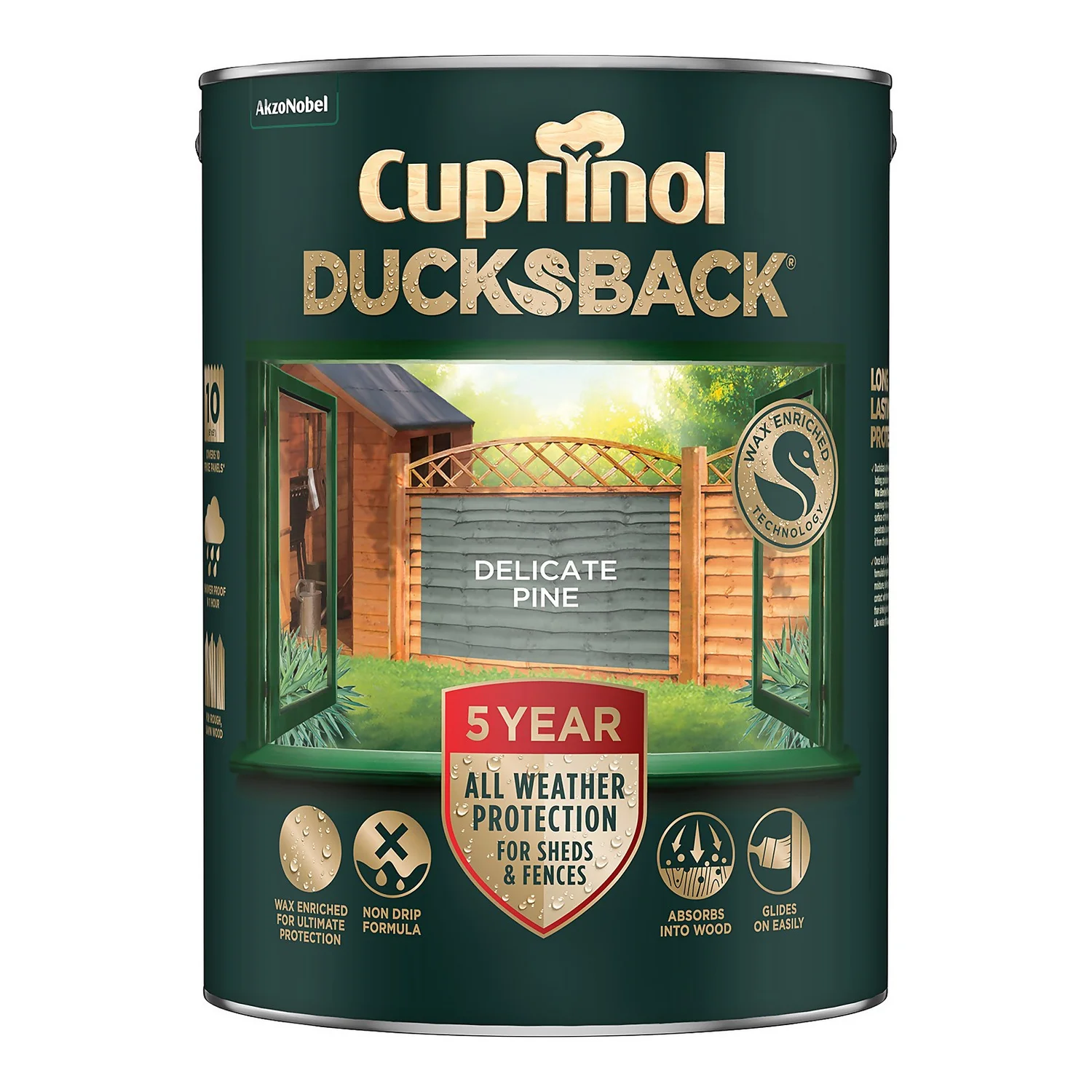 Cuprinol Ducksback Shed & Fence Paint Delicate Pine - 5L 3 Cuprinol Ducksback Shed & Fence Paint Delicate Pine - 5L - Image 3