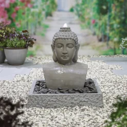 Stylish Fountain Lotus Buddha Water Feature With LEDs -Best Home Furnishing Store 14519362 1725047822576716