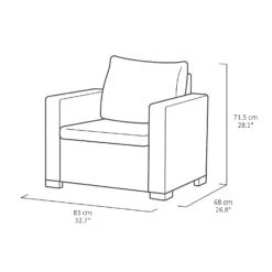 Keter California 4 Seater Outdoor Garden Furniture Lounge Set - Graphite With Grey Cushions -Best Home Furnishing Store 14539591 1655041801898952