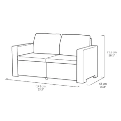 Keter California 4 Seater Outdoor Garden Furniture Lounge Set - Graphite With Grey Cushions -Best Home Furnishing Store 14539591 5435041801860615