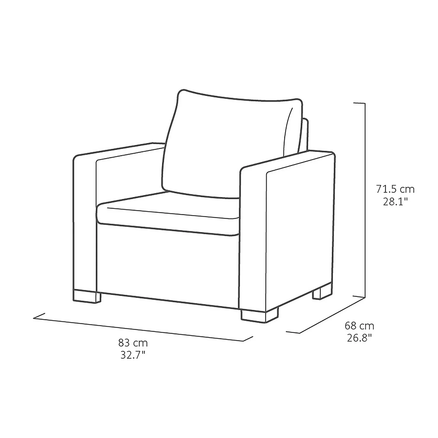 Keter California 2 Seater Outdoor Balcony Deluxe Garden Furniture Set - Graphite With Grey Cushions 7 Keter California 2 Seater Outdoor Balcony Deluxe Garden Furniture Set - Graphite With Grey Cushions - Image 7