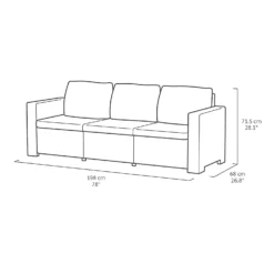 Keter California 5 Seater Outdoor Garden Furniture Sofa And Lounge Set - Graphite With Grey Cushions -Best Home Furnishing Store 14539594 1725041802489655