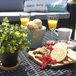 Keter California 4 Seater Outdoor Garden Furniture Chaise Lounge Set - Graphite With Grey Cushions -Best Home Furnishing Store 14539596 1265041801781484